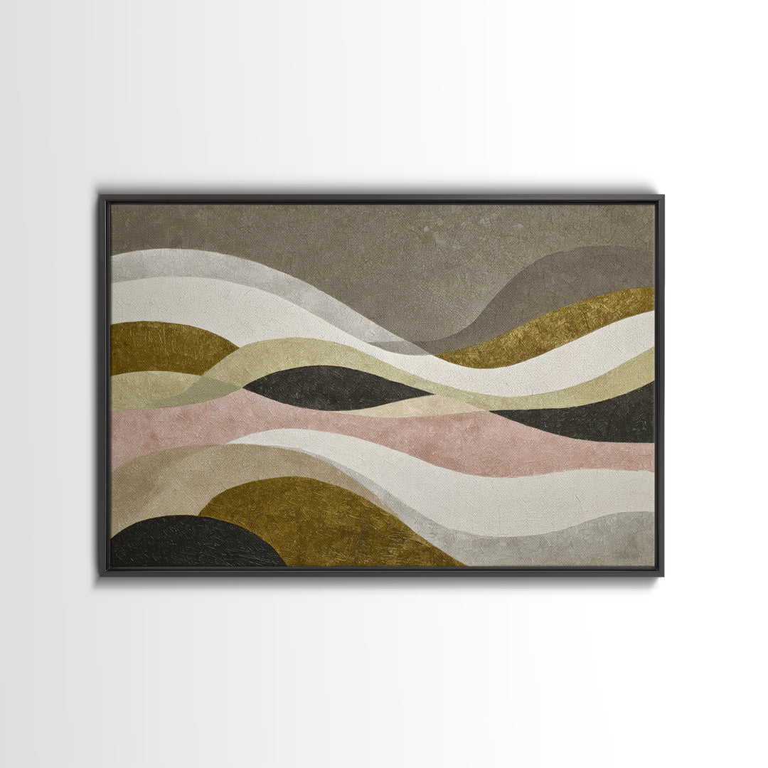 Abstract Wave Forms Framed Canvas Print, Master Bedroom, Bedroom Decor, Abstract Art, Sanctuary, Farmhouse Wall Art, MAS-3x2-96