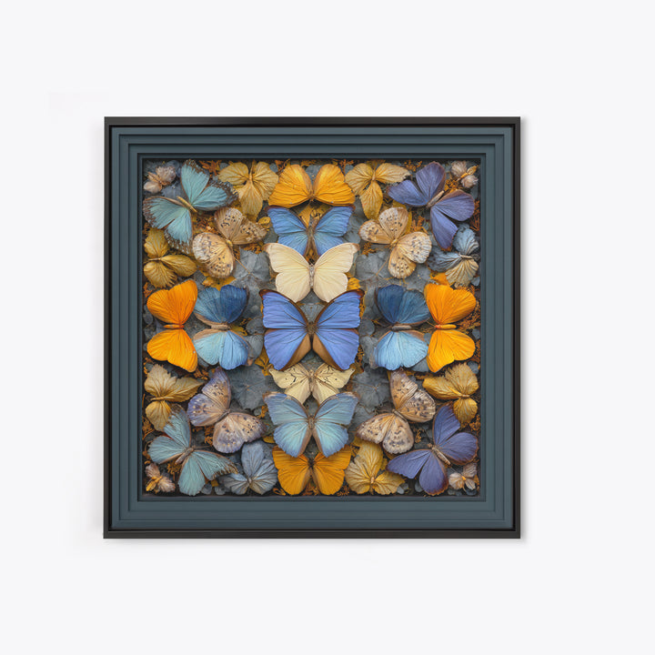 Framed Butterfly Collection Canvas Print, Maximalist Art, Art Nouveau, Living Room Decor, Maximal, Living Room Wall Art, MAX-1x1-23