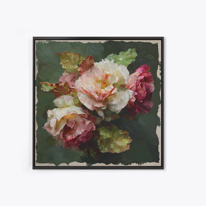 Baroque Roses Mixed Canvas Print, Maximalist Art, Leopard Print, Living Room Decor, Abstract Art, Maximal, Minimalist Decor, MAX-1x1-54
