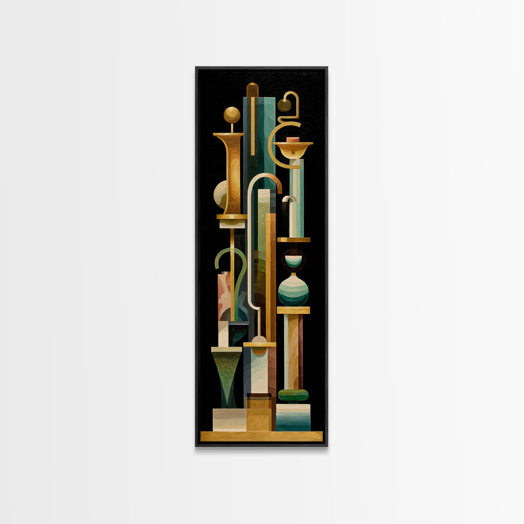 Surreal Room of Floating Objects as Decorative Framed Canvas Print, Maximalist Art, Wall Art, Living Room Decor, Oil Painting, MAX-1x3-69
