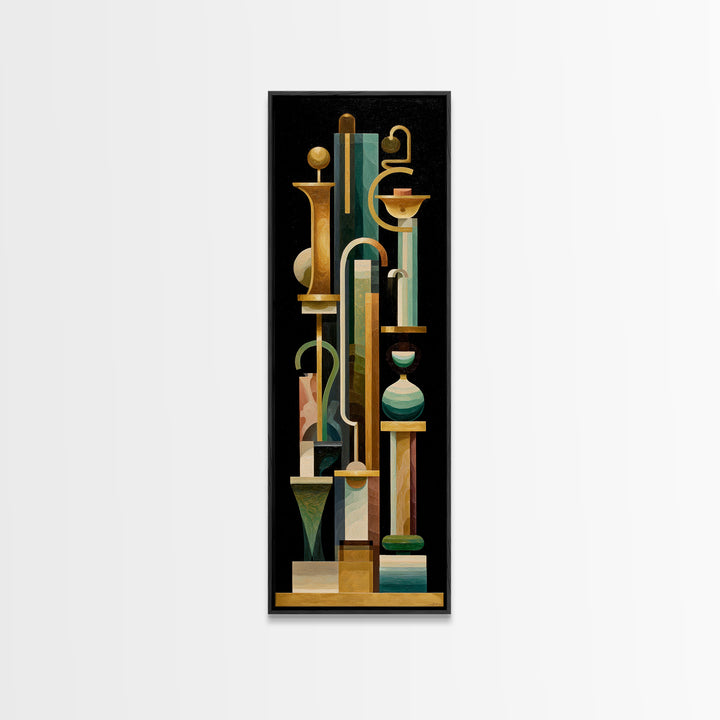 Surreal Room of Floating Objects as Decorative Framed Canvas Print, Maximalist Art, Wall Art, Living Room Decor, Oil Painting, MAX-1x3-69