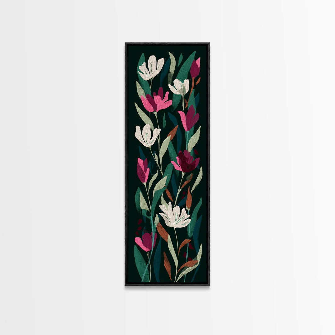 Matisse Inspired Cutouts with Vivid Floral Motifs Canvas Print, Maximalist Art, Modern Decor, Living Room Decor, Maximal, MAX-1x3-70