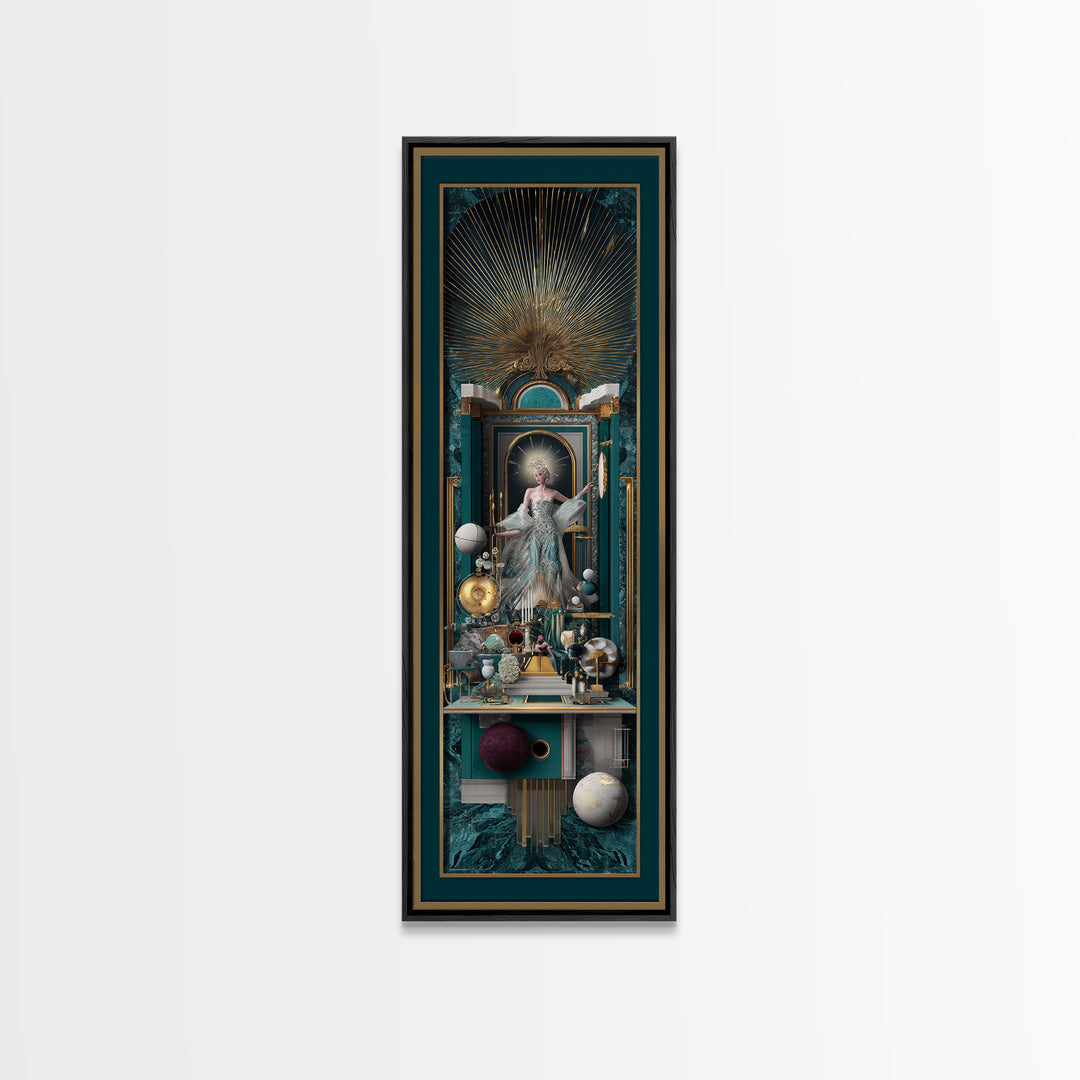 Surreal Room of Floating Objects as Decorative Canvas Print, Maximalist Art, Digital Art, Living Room Decor, Fine Art, Maximal, MAX-1x3-93