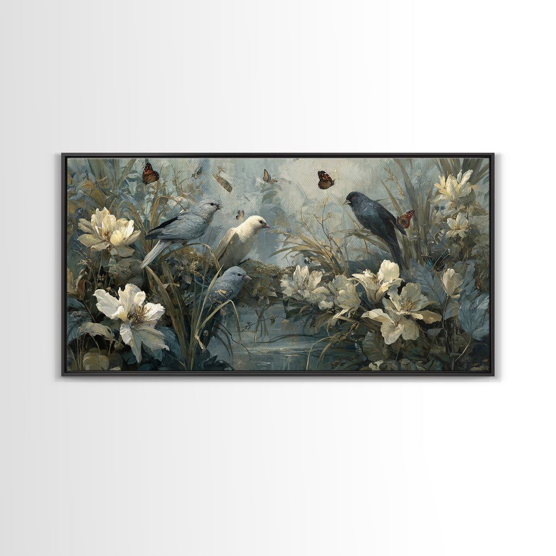 Explosive Floral Jungle Canvas Print, Maximalist Art, Printable Wall Art, Living Room Decor, Fine Art, Maximal, Dopamine Decor, MAX-2x1-21