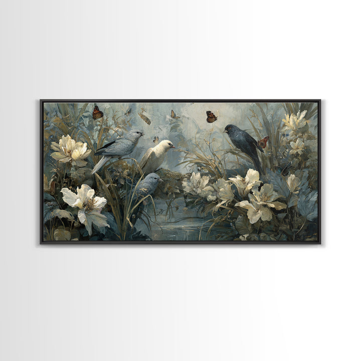 Explosive Floral Jungle Canvas Print, Maximalist Art, Printable Wall Art, Living Room Decor, Fine Art, Maximal, Dopamine Decor, MAX-2x1-21