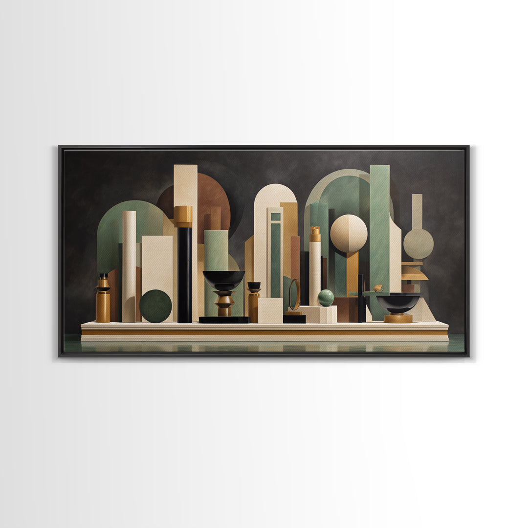 Surreal Room of Floating Objects as Decorative Canvas Print, Maximalist Art, Digital Wall Art, Living Room Decor, Maximal, MAX-2x1-29
