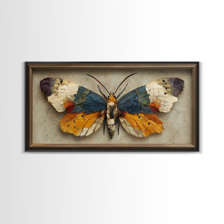 Framed Butterfly Collection Framed Canvas Print, Maximalist Art, Original Painting, Living Room Decor, Fine Art, Maximal, MAX-2x1-43