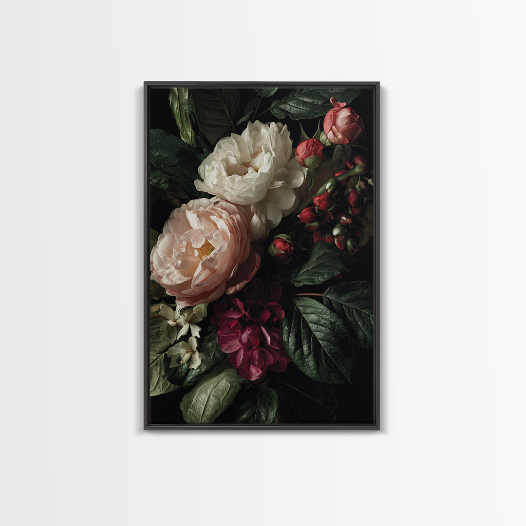 Baroque Roses Mixed Canvas Print, Maximalist Art, Wall Art, Living Room Decor, Abstract Art, Maximal, Printable Art, MAX-2x3-14