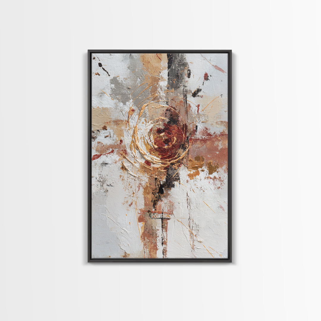 Chaotic Joyful Abstract Framed Canvas Print, Maximalist Art, Minimalist Decor, Living Room Decor, Maximal, Art Nouveau, MAX-2x3-6