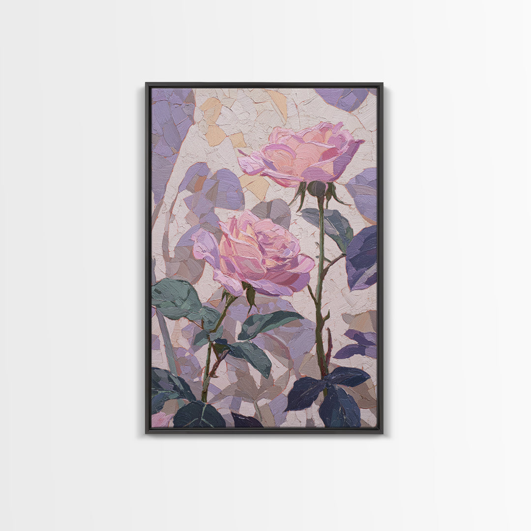 Baroque Roses Mixed Canvas Print, Maximalist Art, Abstract Art, Living Room Decor, Fine Art, Maximal, Retro Wall Art, MAX-2x3-62