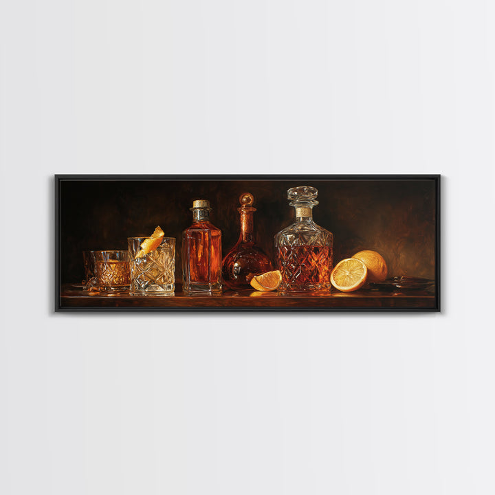 Retro Maximalist Cocktail Still Life Canvas Print, Maximalist Art, Abstract Art, Living Room Decor, Maximal, Retro Wall Art, MAX-3x1-34