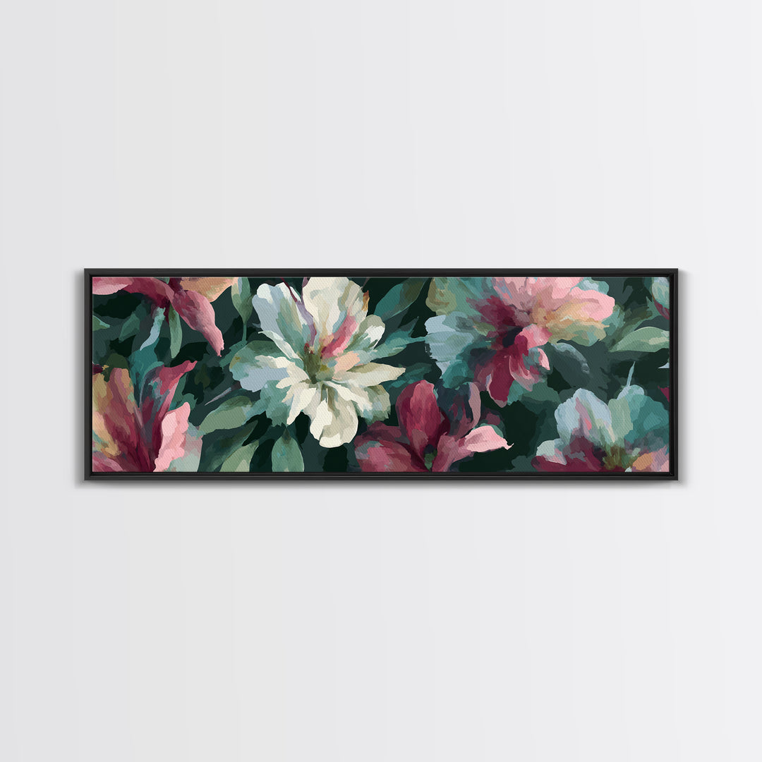 Matisse Inspired Cutouts with Vivid Floral Motifs Canvas Print, Maximalist Art, Modern Art, Living Room Decor, Oil Painting, MAX-3x1-98