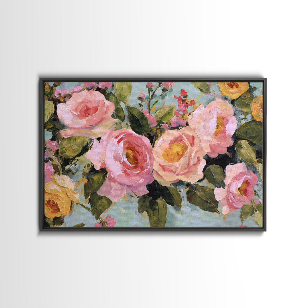 Baroque Roses Mixed Canvas Print, Maximalist Art, Living Room Wall Art, Living Room Decor, Abstract Art, Maximal, Boho Decor, MAX-3x2-34