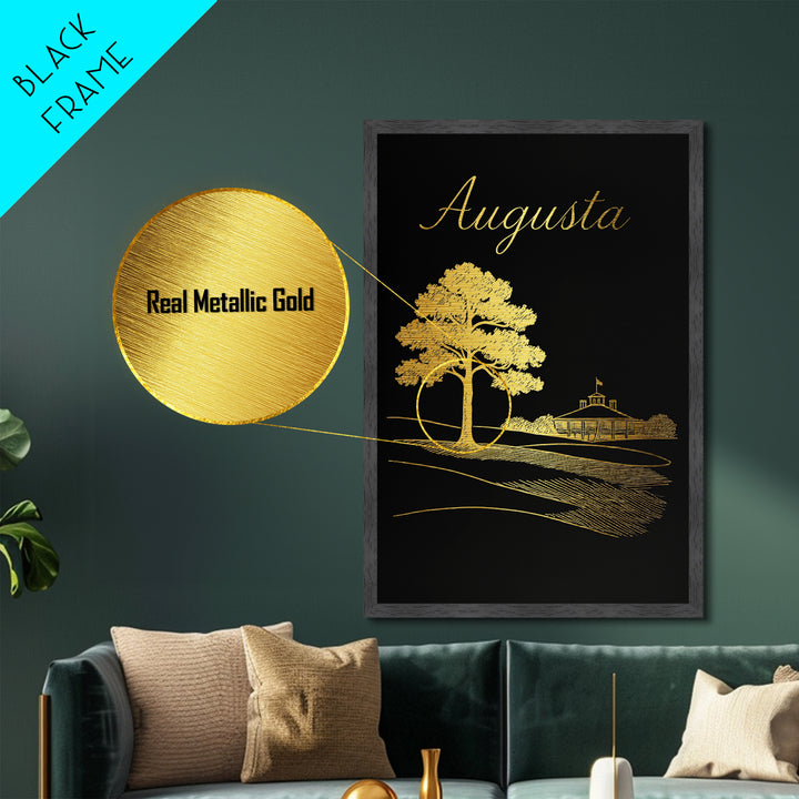 Augusta Georgia Travel, Metallic Gold Art, Wood Framed Art, Metal Art, Modern Wall Art, Adventure Lover Gift
