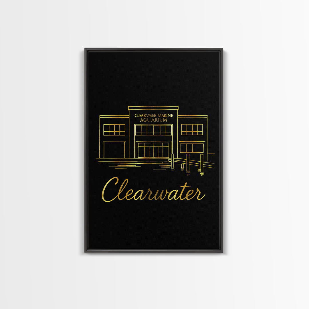 Clearwater Florida Travel Poster, Canvas Print, Dark Minimalist Wall Art, Clearwater Art Print, Travel Poster Art, Living Room Wall Art