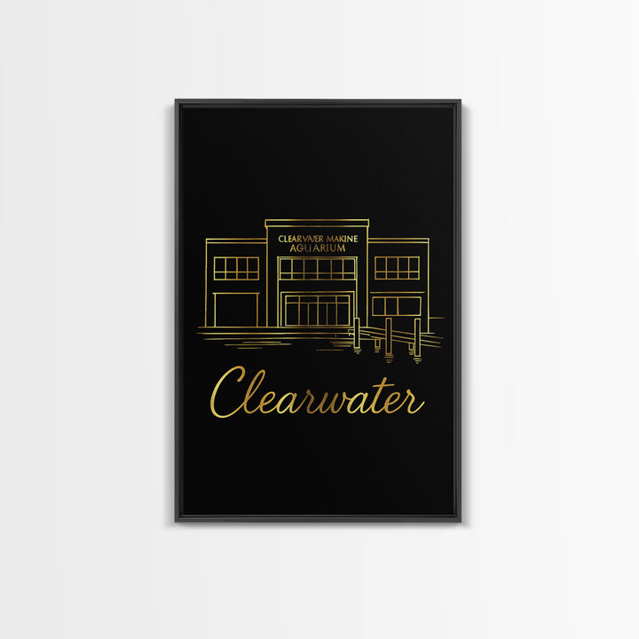 Clearwater Florida Travel Poster, Canvas Print, Dark Minimalist Wall Art, Clearwater Art Print, Travel Poster Art, Living Room Wall Art