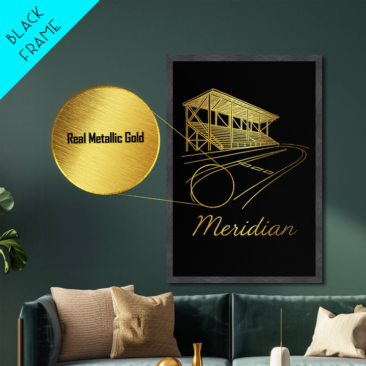 Meridian Idaho Travel, Metallic Gold Art, Wood Framed Art, Metal Art, Destination Gift, Bedroom Art, Home Office Art