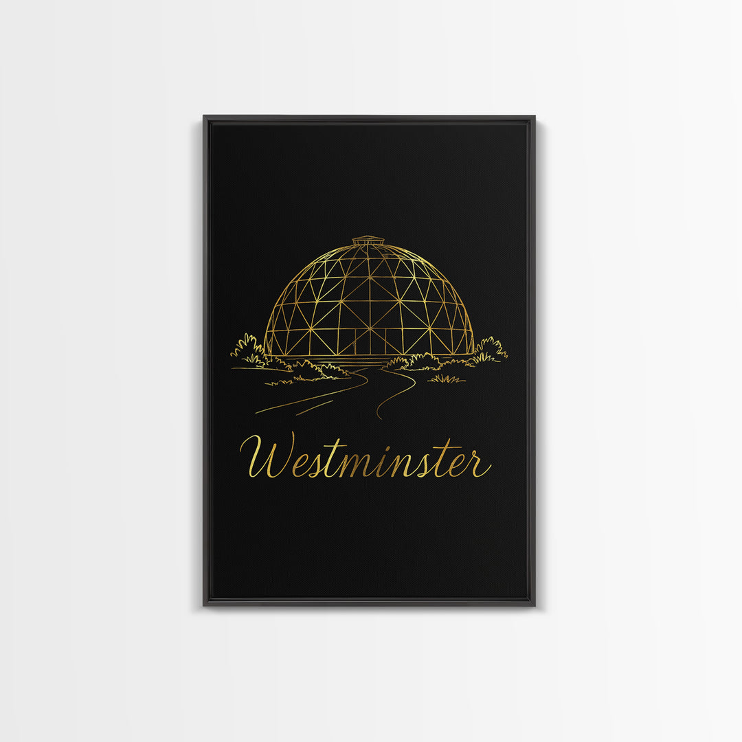 Westminster Travel Poster, Framed Canvas Print, Minimalist Gold Line Art, Westminster City Art, Travel Poster Art, Travel Poster Set