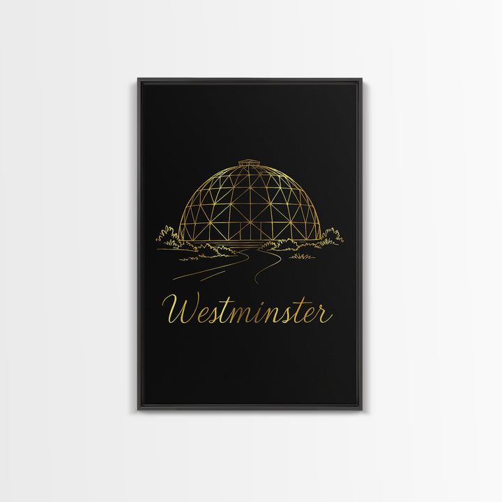Westminster Travel Poster, Framed Canvas Print, Minimalist Gold Line Art, Westminster City Art, Travel Poster Art, Travel Poster Set