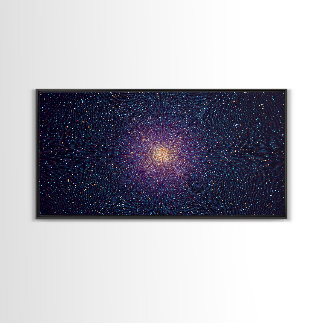 Radiant Purple Starburst Abstract Wall Art, Midcentury Modern Art Print, Cosmic Retro Decor, Space Abstract Art Poster For Home