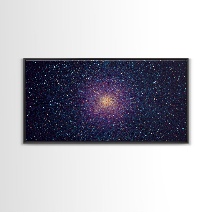 Radiant Purple Starburst Abstract Wall Art, Midcentury Modern Art Print, Cosmic Retro Decor, Space Abstract Art Poster For Home