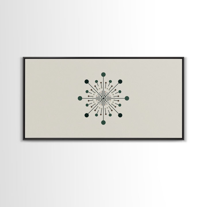 Atomic Green Starburst Wall Art, Midcentury Modern Art, MCM Wall Decor, Geometric Abstract Print, Retro Home Decor For Living Room