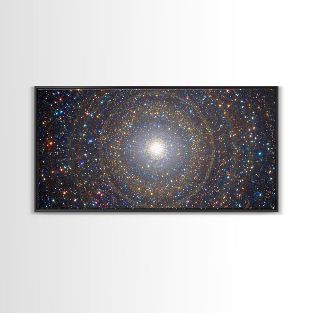 Radiant Cosmic Star Vortex Wall Art, Modern Abstract Art Print, Space Abstract Art, Blue Wall Decor, Gallery Wall Art, Home Office Art