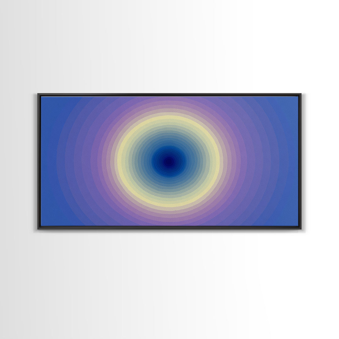Blue Purple Concentric Circle Wall Art, Modern Abstract Art Print, Soft Geometric Decor, Minimalist Bedroom Poster, Home Decor