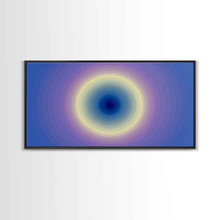 Blue Purple Concentric Circle Wall Art, Modern Abstract Art Print, Soft Geometric Decor, Minimalist Bedroom Poster, Home Decor