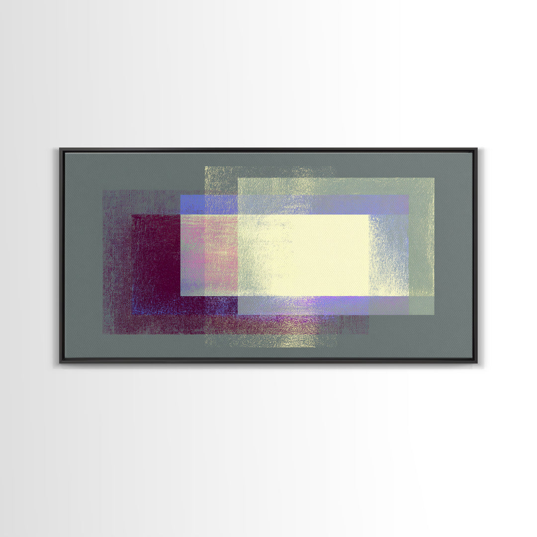 Soft Gray Magenta Geometric Rectangles Wall Art, Midcentury Modern Abstract Print, MCM Home Decor, Minimalist Office Decor