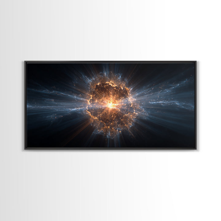 Glowing Cosmic Explosion In Deep Space Wall Art, Modern Abstract Art Print, Sci Fi Wall Decor, Digital Art For Home Office