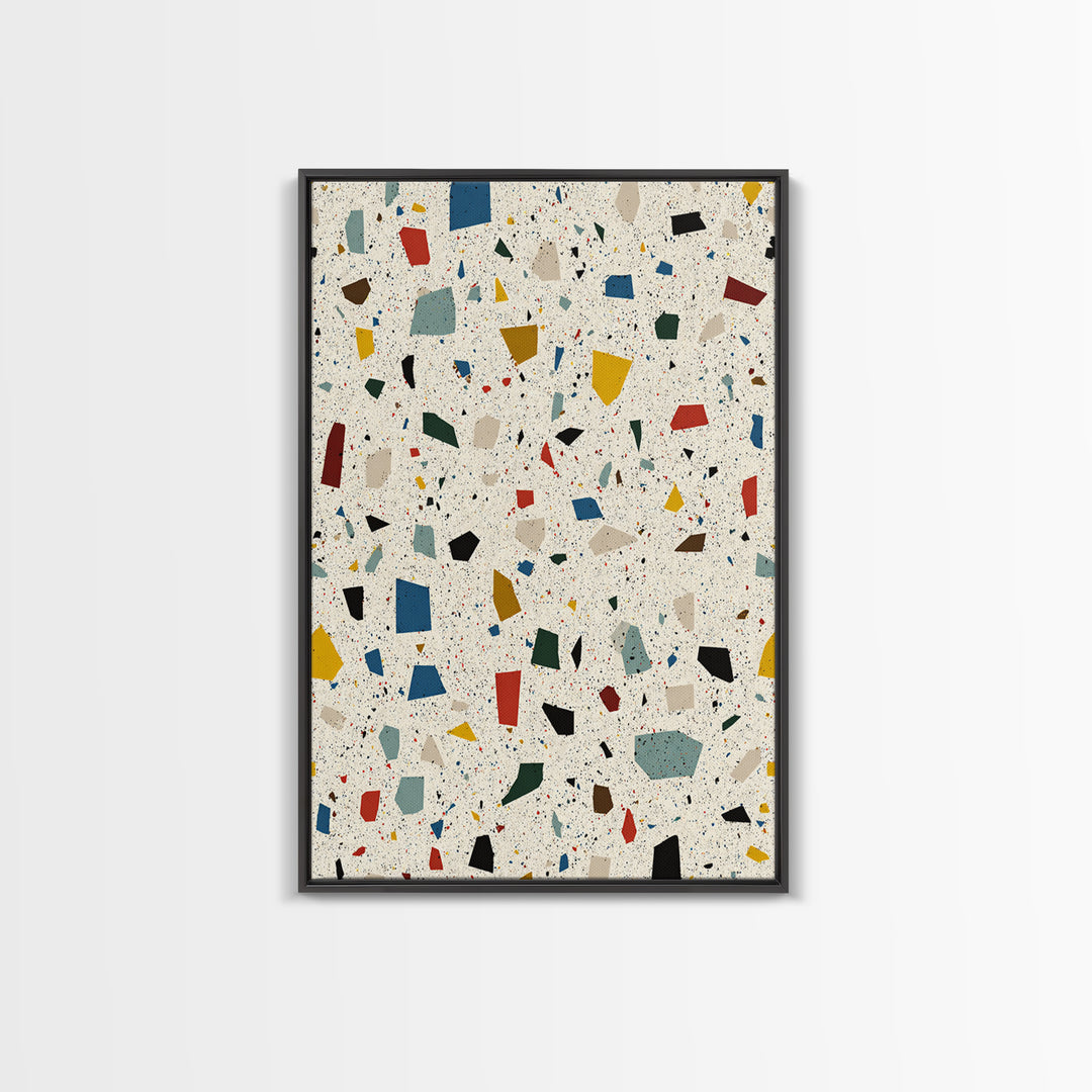 Speckled Confetti Terrazzo Shards Wall Art, Midcentury Modern Print, Colorful Geometric Abstract Home Office Living Room Decor