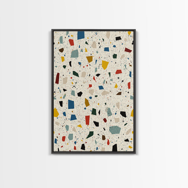 Speckled Confetti Terrazzo Shards Wall Art, Midcentury Modern Print, Colorful Geometric Abstract Home Office Living Room Decor