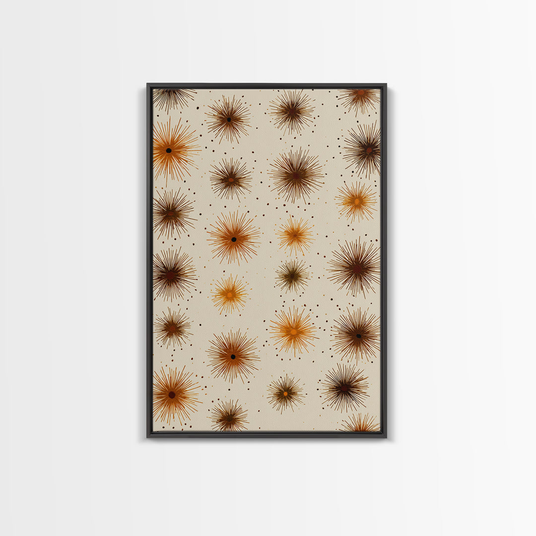 Burnt Orange Brown Atomic Starburst Wall Art, Midcentury Modern Art, Retro Abstract Print, Earth Tone MCM Wall Decor Gift