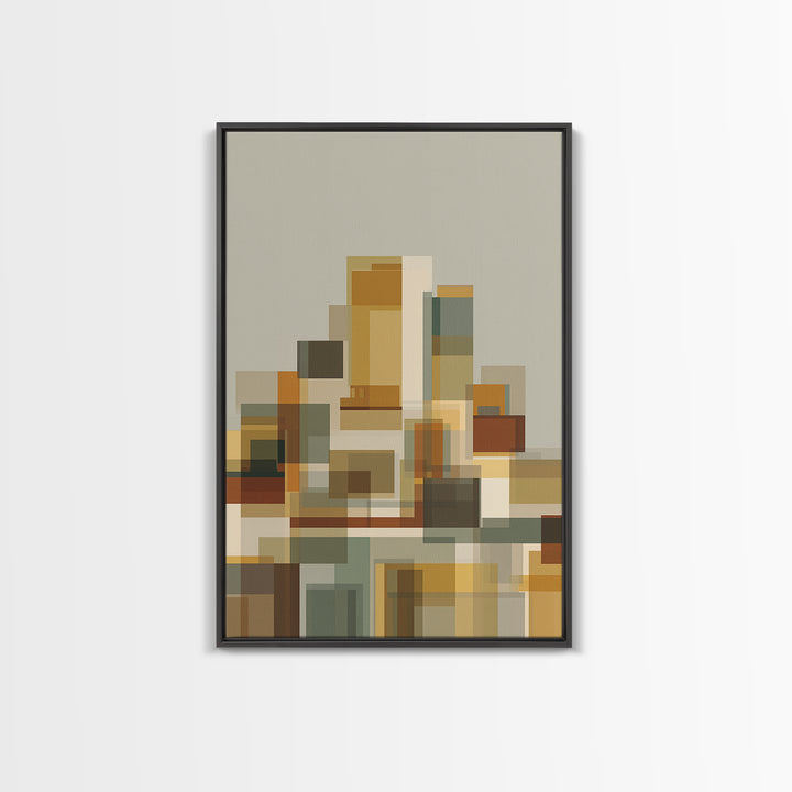 Minimal Geometric Blocks Wall Art, Midcentury Modern Art Print, Abstract Neutral Poster, Bauhaus Inspired Home Decor, Gift