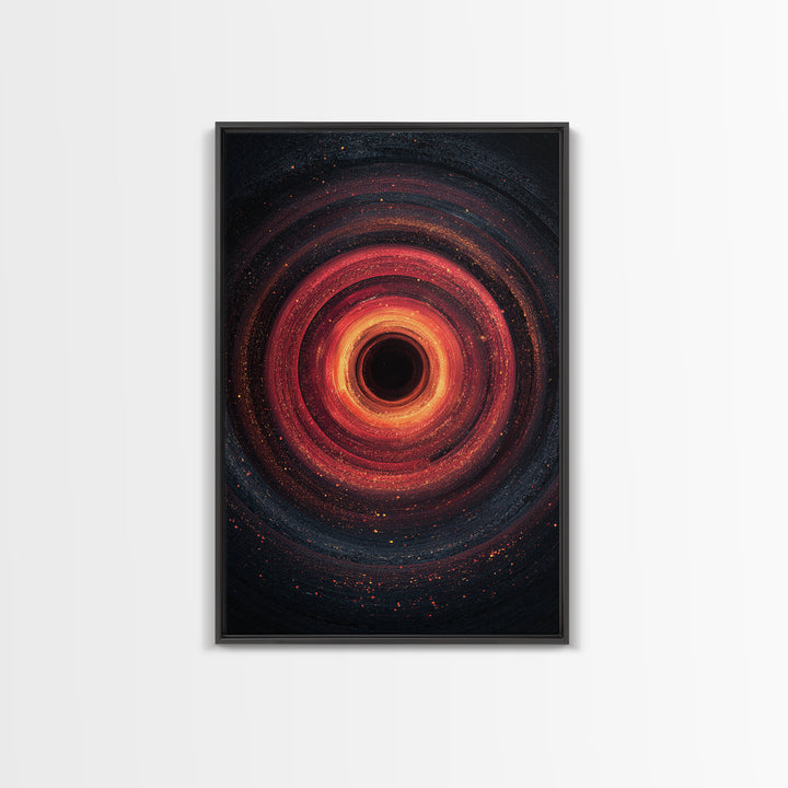 Fiery Black Hole Vortex Wall Art, Red Orange Cosmic Abstract, Space Poster, Modern Art Print, Statement Wall Decor, Home Office Art