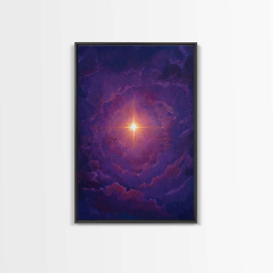 Purple Cosmic Starburst Wall Art, Modern Abstract Art, Space Abstract Art Print, Galaxy Poster, Vibrant Art Purple Decor