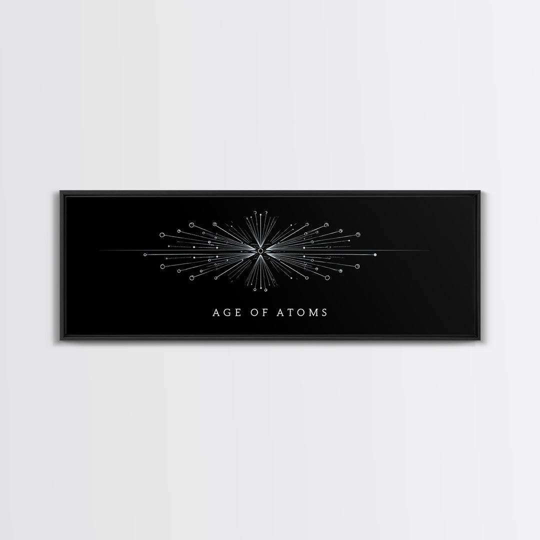 Age Of Atoms Starburst Diagram Wall Art, Midcentury Modern Art, Atomic Retro Poster, Space Abstract Art, Science Decor Print