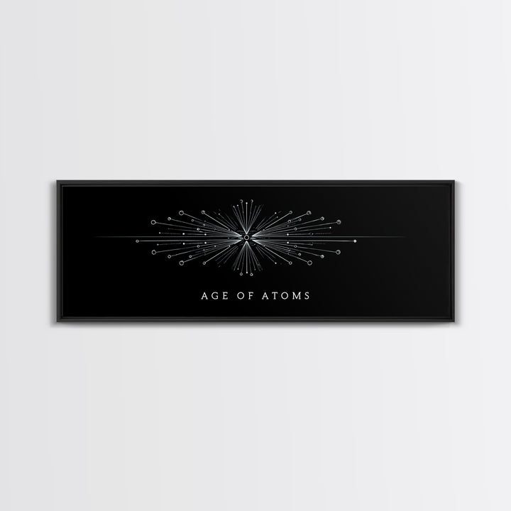 Age Of Atoms Starburst Diagram Wall Art, Midcentury Modern Art, Atomic Retro Poster, Space Abstract Art, Science Decor Print