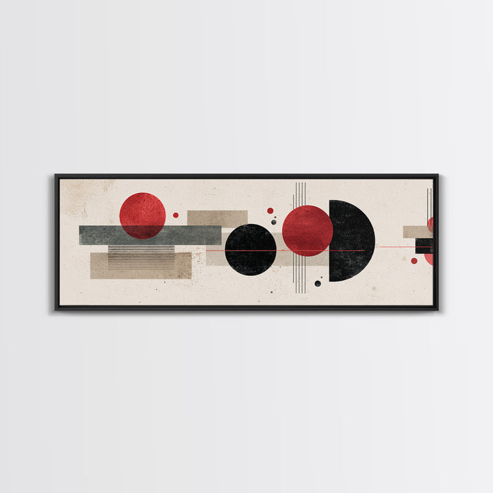 Red Black Geometric Abstract Wall Art, Midcentury Modern Art, Bauhaus Poster, Colorblock Art, Modern Wall Decor, Living Room Print