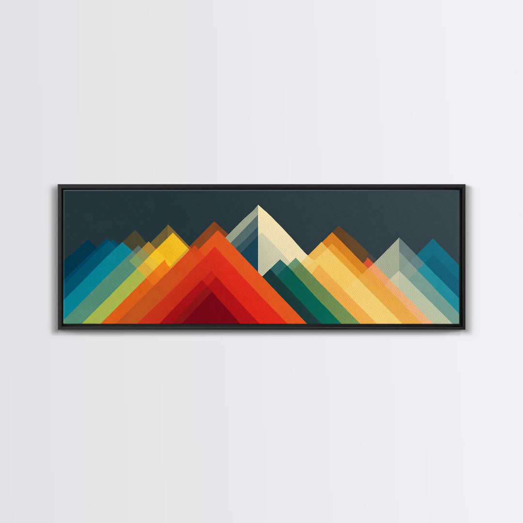 Colorful Geometric Mountain Peaks Wall Art, Midcentury Modern Abstract Print, Bold MCM Decor, Scandinavian Poster Gift Idea
