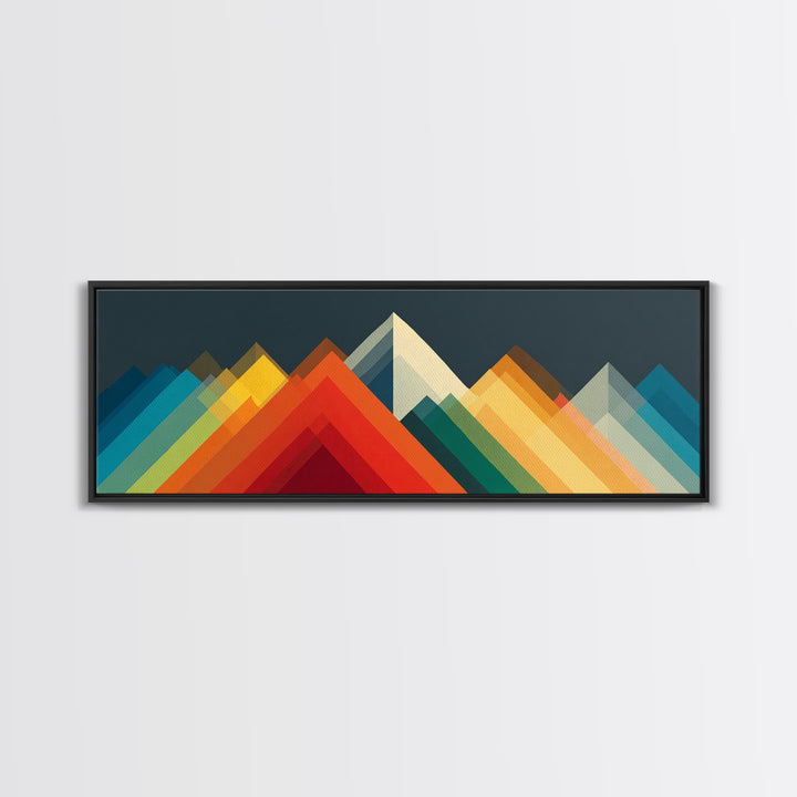 Colorful Geometric Mountain Peaks Wall Art, Midcentury Modern Abstract Print, Bold MCM Decor, Scandinavian Poster Gift Idea