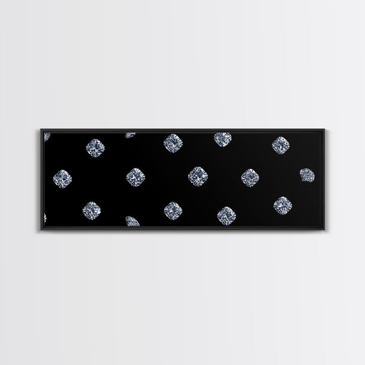 Scattered Diamond Gem Wall Art, Black Wall Decor, Glam Art Print, Modern Home Decor, Minimalist Poster, Elegant Bedroom Art