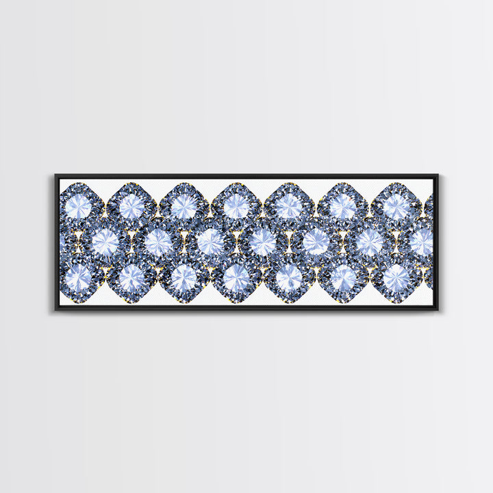 Sparkling Diamond Jewel Border Framed Canvas Print, Glam Wall Decor, Modern Art Print, Elegant Bedroom Art, Statement Piece