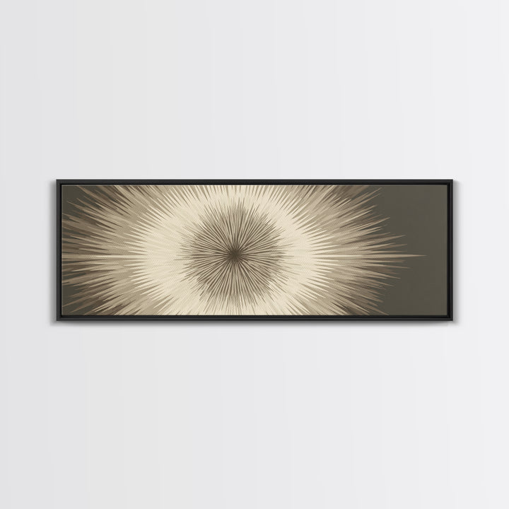 Neutral Radiating Starburst Abstract Wall Art, Minimalist Modern Decor, Geometric Art Print, Beige Midcentury Poster, Statement Wall Decor