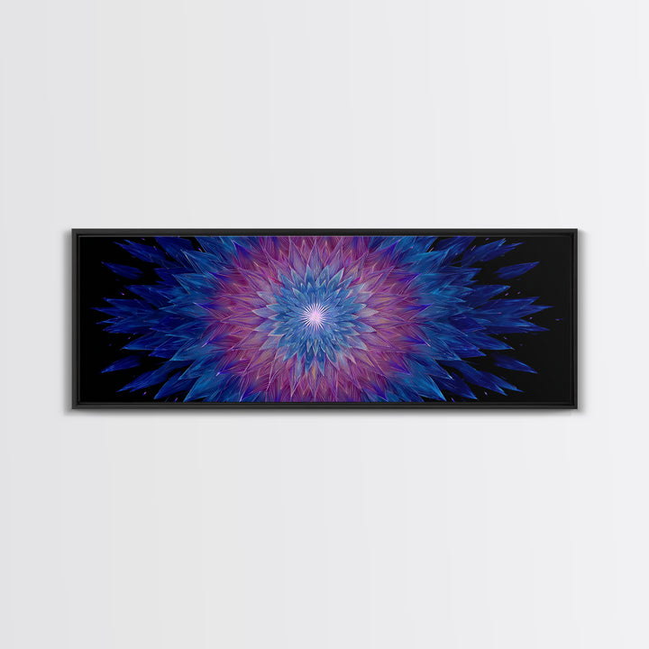 Blue Purple Crystal Kaleidoscope Canvas Print, Geometric Abstract Wall Art, Modern Psychedelic Decor, Colorful Poster, Gallery Wall Art