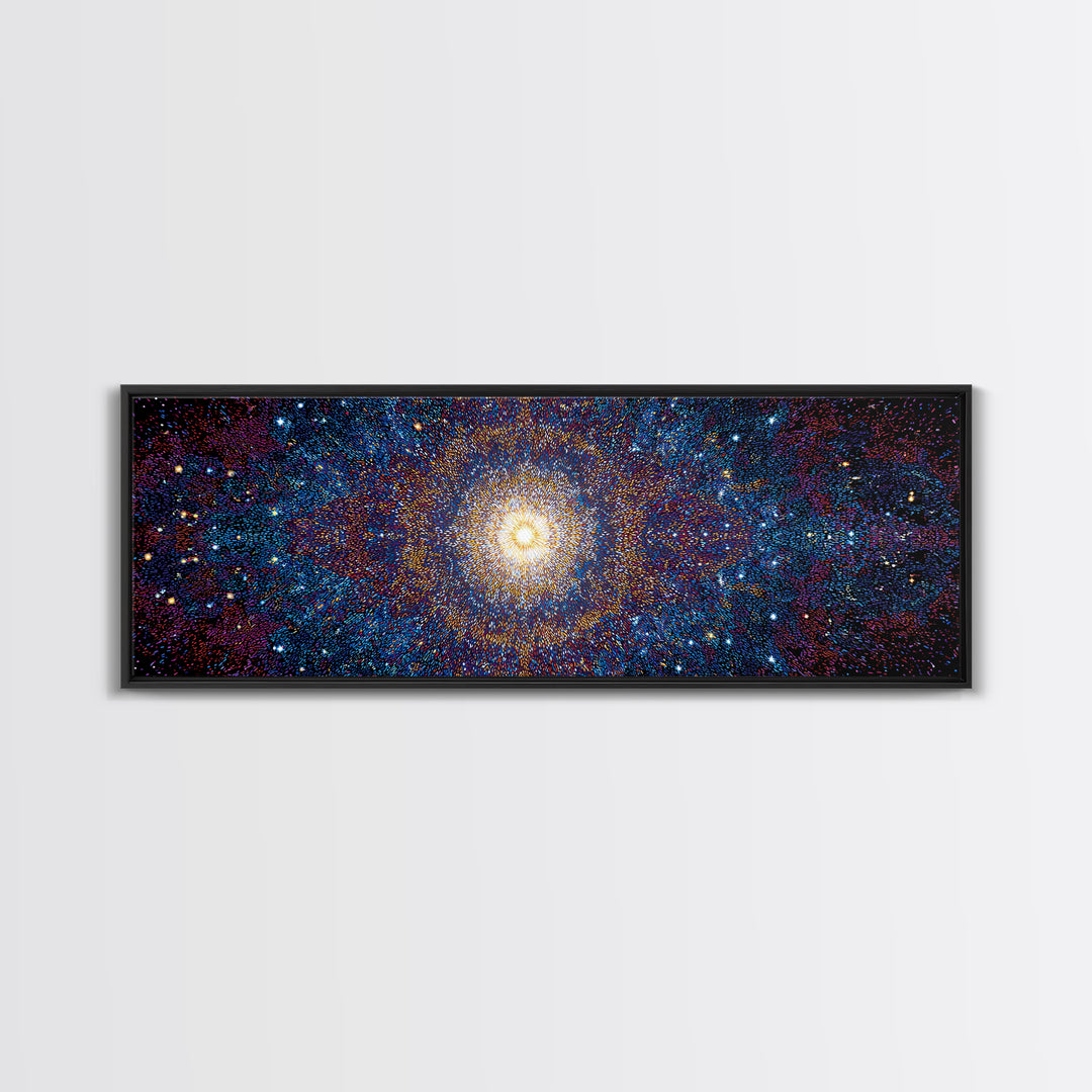 Glowing Galaxy Star Cluster Canvas Print, Cosmic Abstract Wall Art, Modern Space Decor, Blue Orange Statement Print Gift