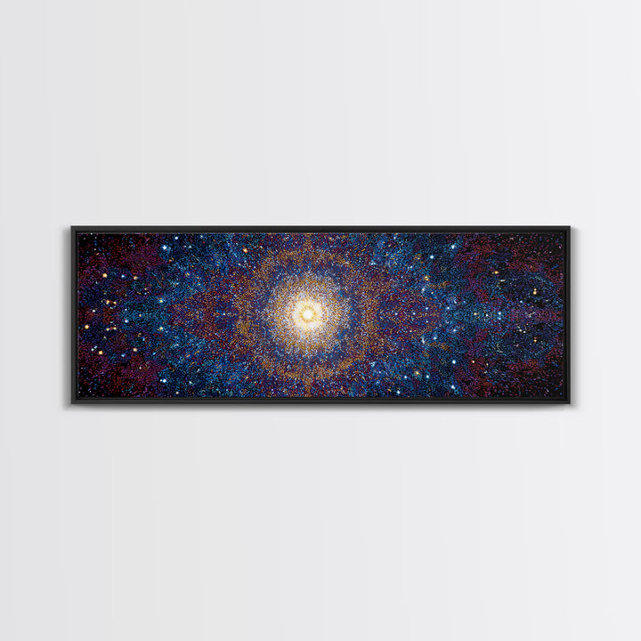 Glowing Galaxy Star Cluster Canvas Print, Cosmic Abstract Wall Art, Modern Space Decor, Blue Orange Statement Print Gift
