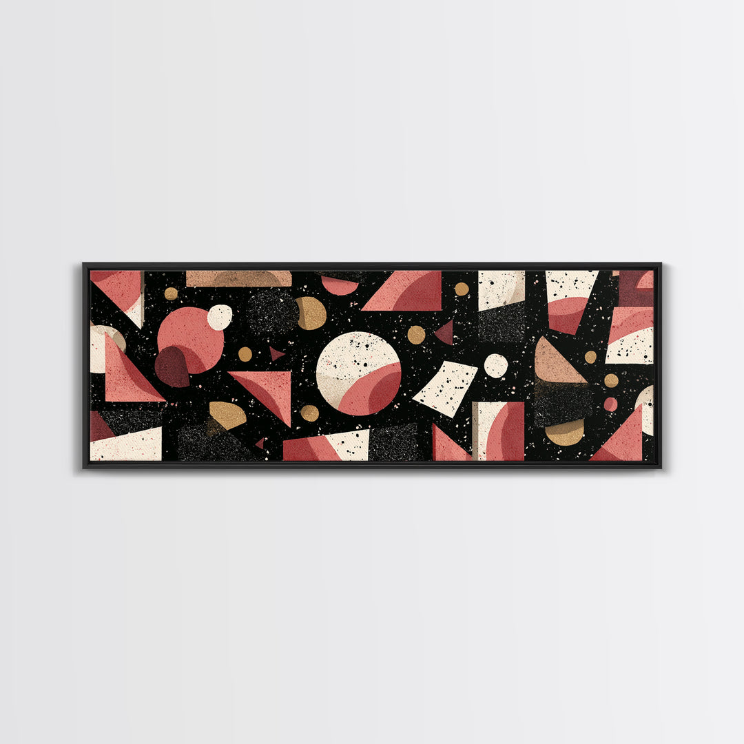 Red Black Bauhaus Geometric Wall Art, Mid Century Modern Abstract Decor, Retro Art Print, Atomic Pattern Poster, MCM Decor