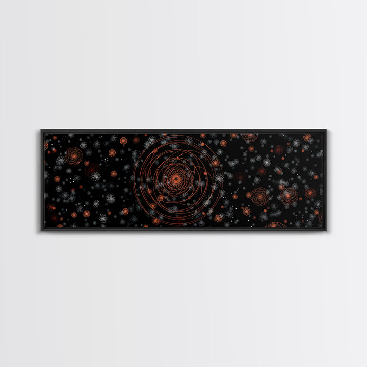 Copper Atomic Spiral Pattern Wall Art, Mid Century Modern Abstract Print, Retro Space Decor, MCM Living Room Poster, Home Decor